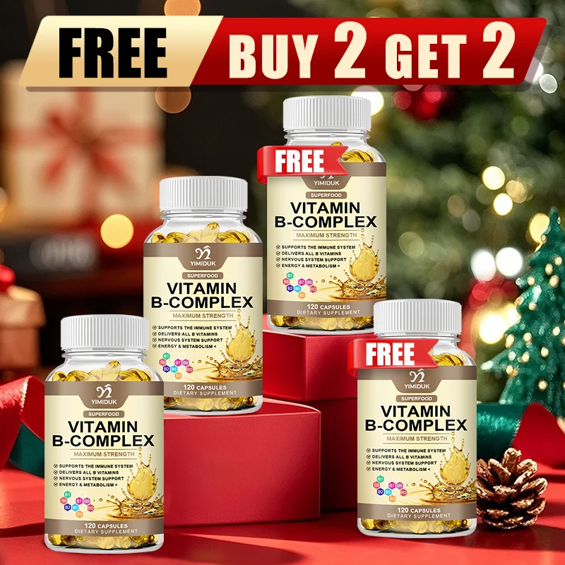 

Buy 2 Get 2 Free! Vitamin B Complex Capsules, Support Energy, Stress Relief & Nervous System, Metabolism, Boosts Mood, Non-GMO