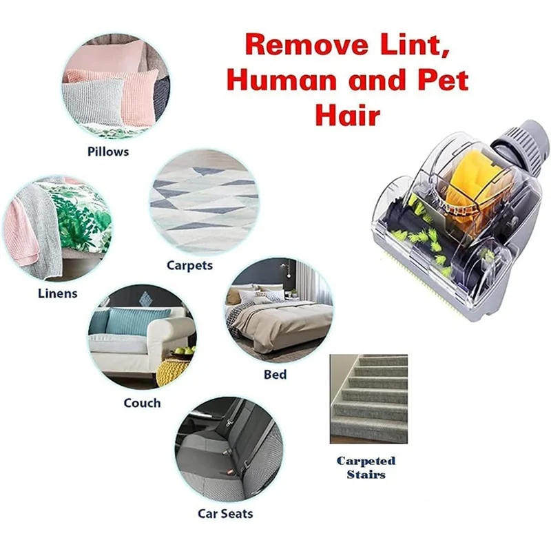 A44T Vacs Hoses فرشاة توربو مدفوعة بالهواء 1-1/4 في فوهة المكنسة الكهربائية متوافقة مع معظم الموديلات