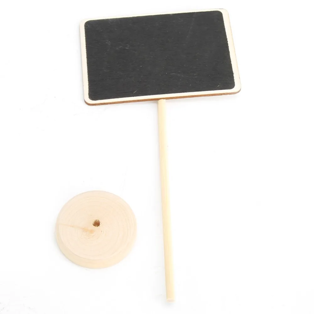10PCS Durable Reusable Plant Label Portable Easy To Clean Blackboard Sign Wood with Stand Plant Sign Florist Flower Price Tags