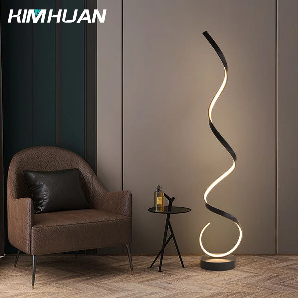 

Modern LED Floor Lamp Minimalist Bedroom Bedside Black Floating Light Living Room Sofa Study Reading Lights Fixtures