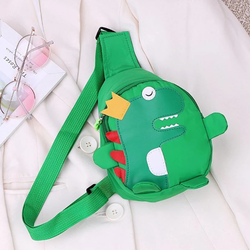 Cartoon Dinosaur Pattern Mini Peito Bolsas para crianças, Baby Boys Gilrs, Cute Outdoor Coin Purse, Kids Gift, Moda