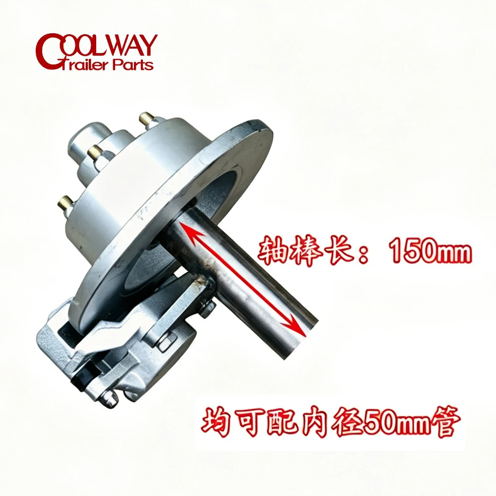 10Inch PCD 5-114.3mm Hydraulic Hub Trailer Axle Hub Stub Half Axle Set with Sealed Bearing for RV Camper Trailer Accessories