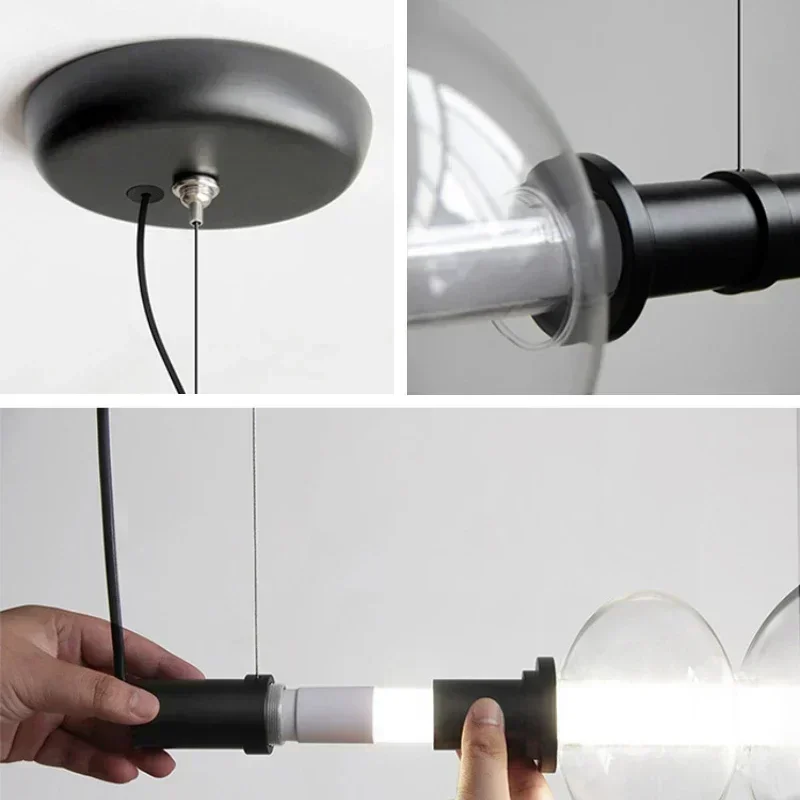 Moderne Wohnkultur Salon Anhänger Lampe Glanz Minimalistischen Glas Led-leuchten für Wohnzimmer Esszimmer Schlafzimmer Nordic Hängen Kronleuchter