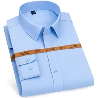 Camisa de vestir básica para hombre, talla grande 8XL, 7XL, 6XL, manga larga, informal, sin planchar, sin arrugas, ajustada, blanca, fiesta de boda de negocios