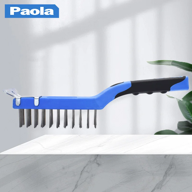 Paola wire brush, wire brush, long handle brush, cleaning brush, rust removal and stain removal, steel brush