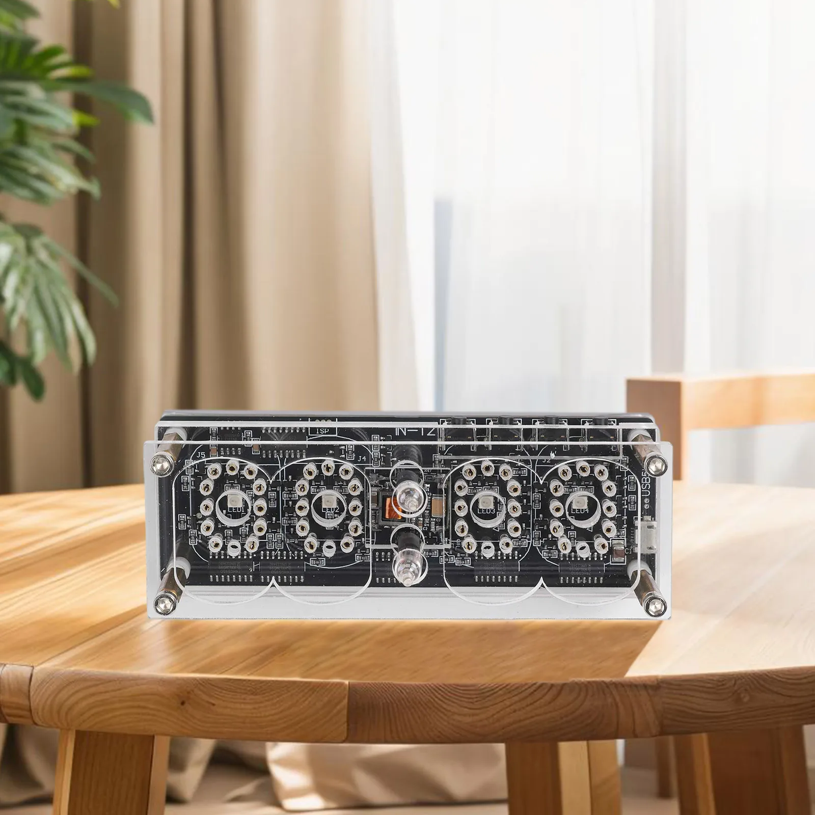 

USB Power Supply LED Tube Clock 0.3kg Unit Weight 114*46mm Size Anti-Poisoning Procedure DIY Retro Clock Project