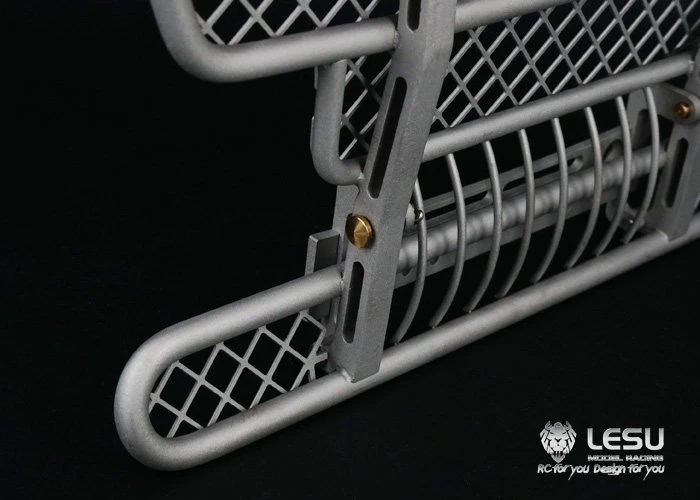 RC 1/14 LESU Metall-Frontstoßstangennetz Upgrade für Tamiya Hydraulikbagger Lader Muldenkipper für VOLVO Anhänger Kipper DIY-Teile – Detail 6