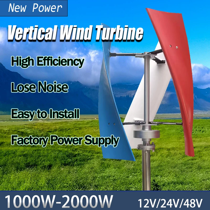 2000W Turbine Solar System With Free Charging Controller Yacht Farm Family Farm 220V With Lithium Battery