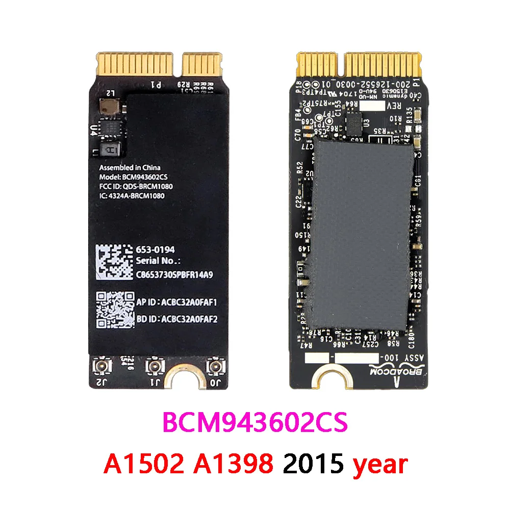 Original Wifi Airport Card For Macbook Pro A1398 A1425 A1502 BCM94331CSAX BCM94360CS BCM943602CS Wifi Card 2012 2013 2014 2015