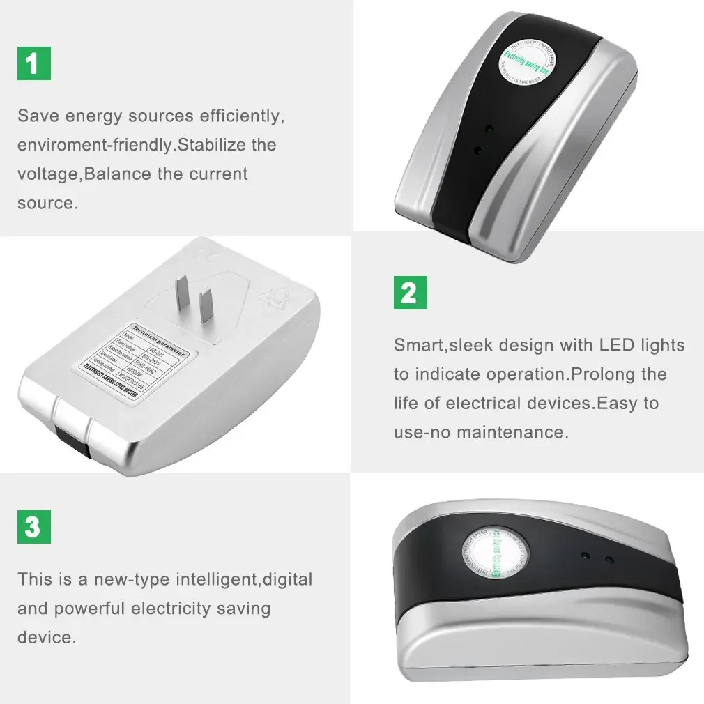 

Global US/EU Plug Electricity Saving Box 3000W 90V-250V Energy Saver Environment-Friendly Power Ahorrador De Corriente Drop