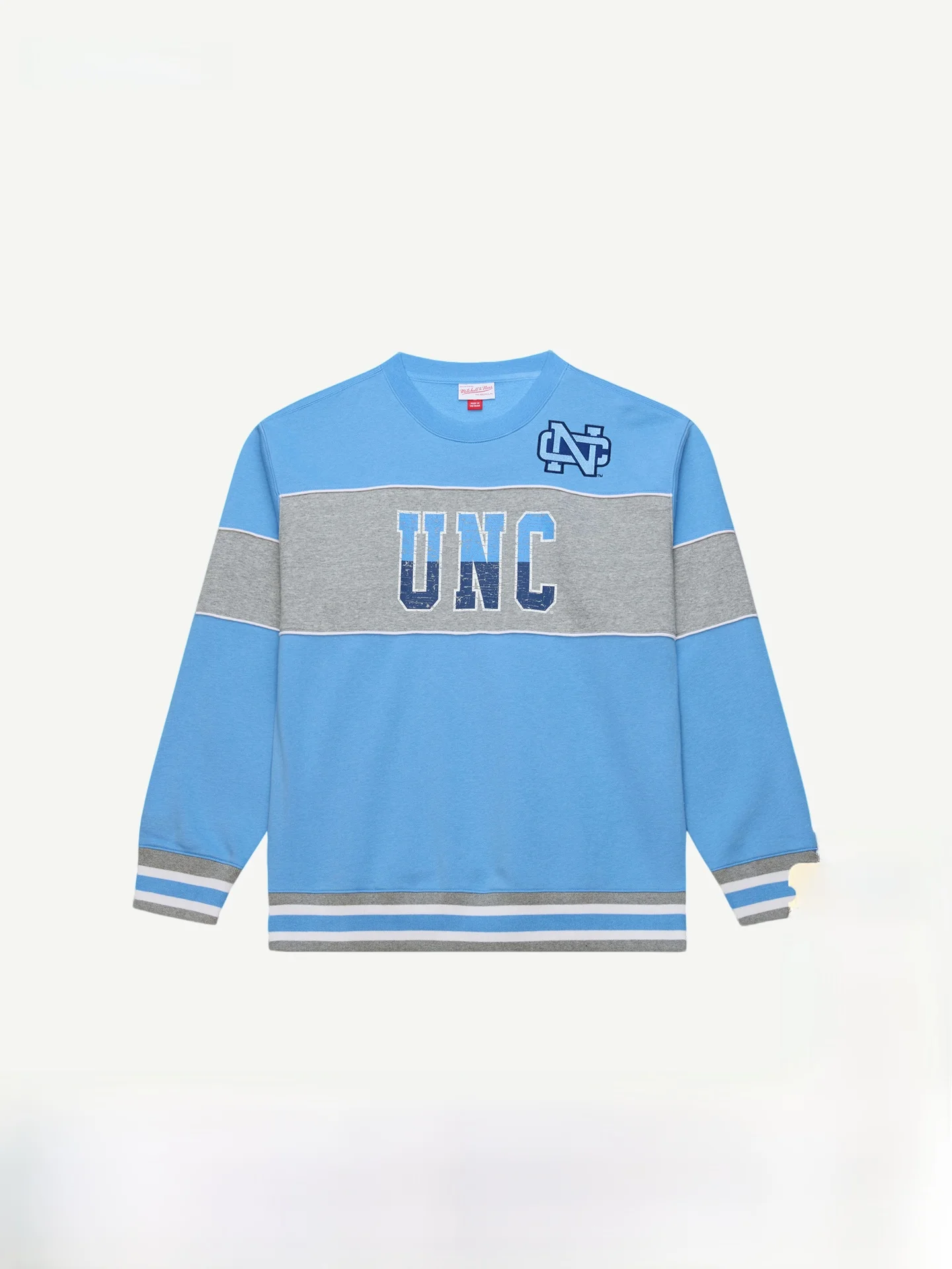 Sudadera Deportiva Casual para Hombre MitchellNess, Cuello Redondo, Bloques de Color, Mezcla de Algodón y Poliéster, Estilo Retro Cómodo