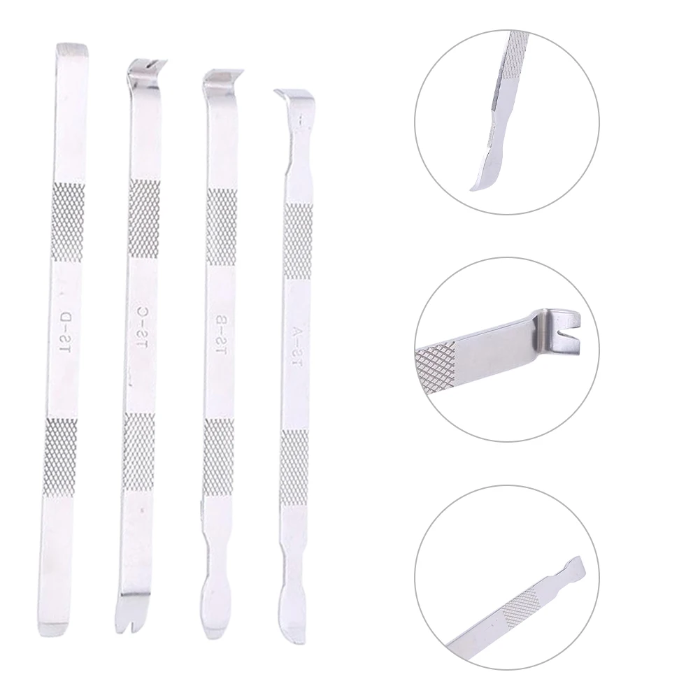Kit d'ouverture de pied de biche en métal 4 en 1, TS-A/B/C/D Outil professionnel d'ouverture de barre de levier pour remplacement de boîtier arrière en verre de téléphone