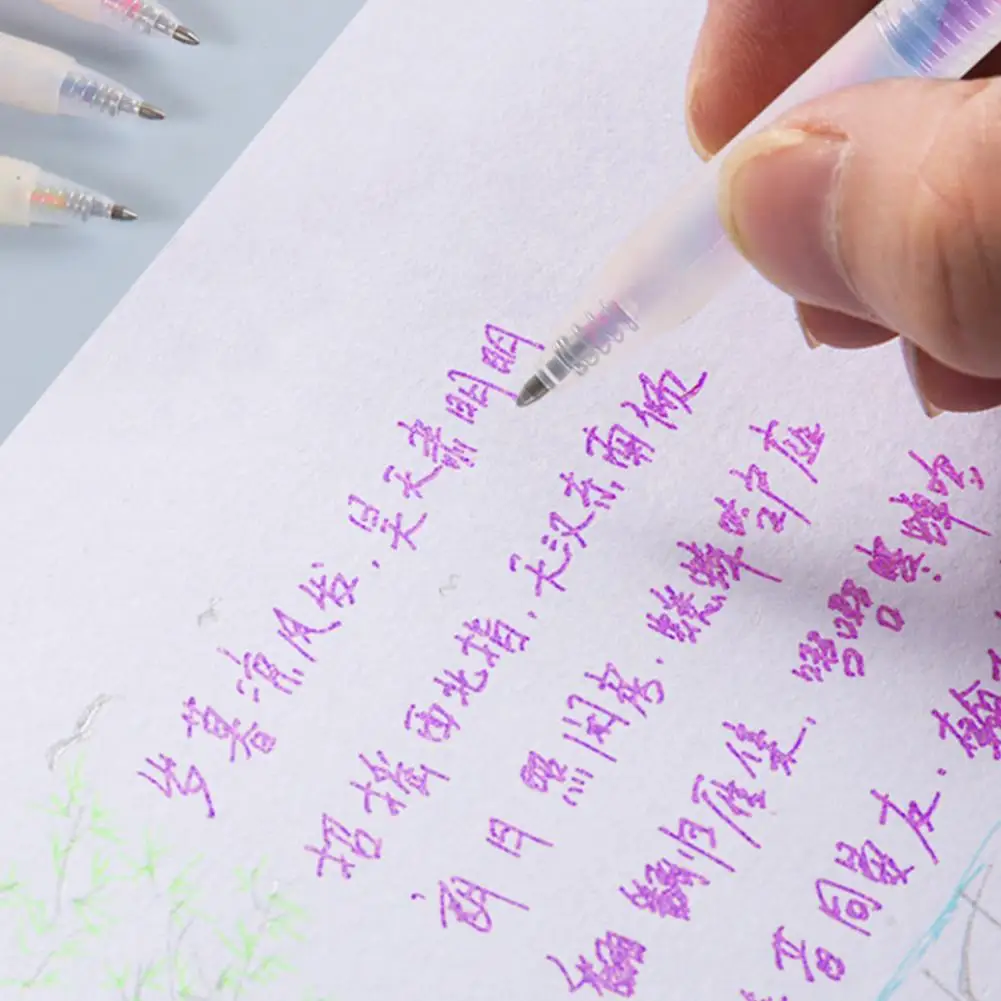 Juego de bolígrafos de Gel con purpurina de colores vibrantes, bolígrafos de Gel con gradiente de arcoíris para colorear, álbumes de recortes, bocetos, diario, suministros escolares, 6 piezas