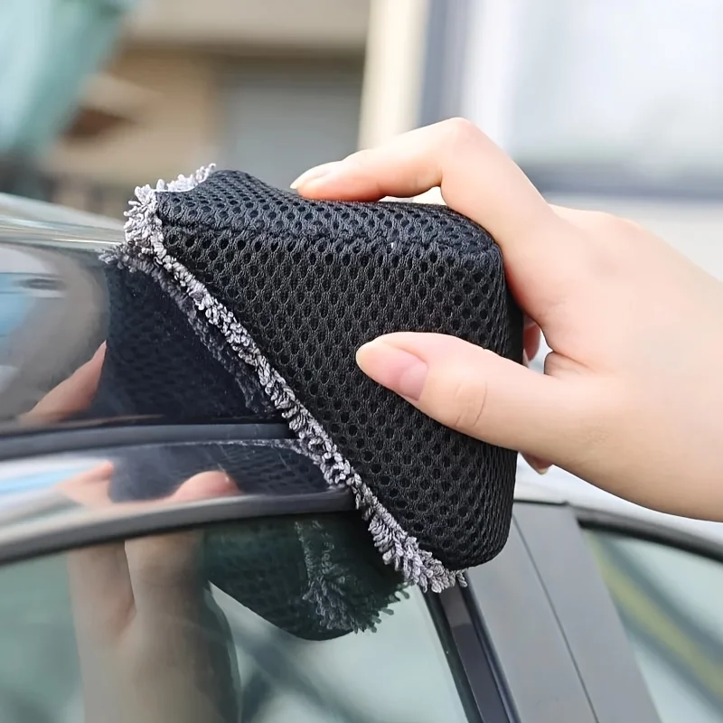 2/1 Piece Set of Triangular Car Cleaning Sponges, Car Waxing Sponge for Interior Cleaning, Leather Care Sponge, Car Washing Tools, Car Body Polishing Tools, Car Beauty Accessories
