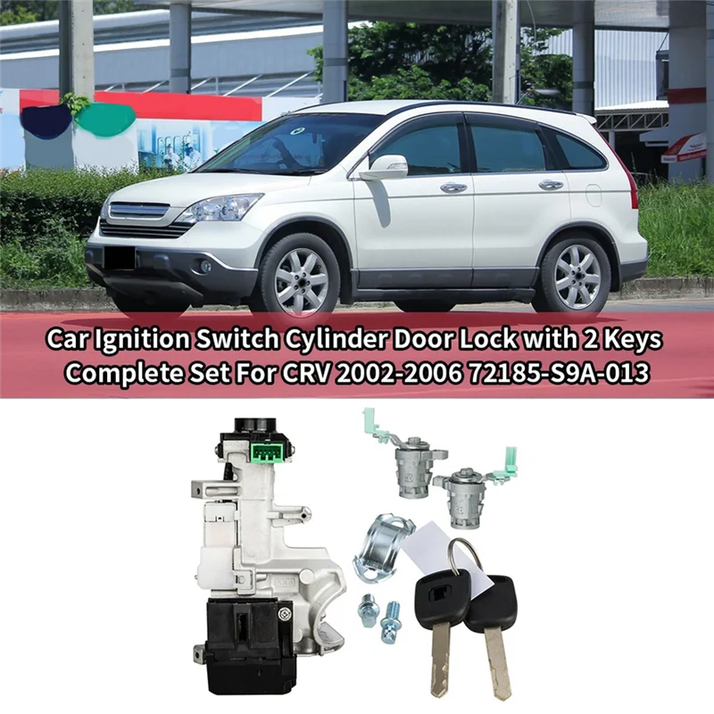 

A040-Ignition Switch Cylinder Door Lock Ignition Switch With 2 Keys Complete Set For Honda CRV 2002-2006 72185-S9A-013