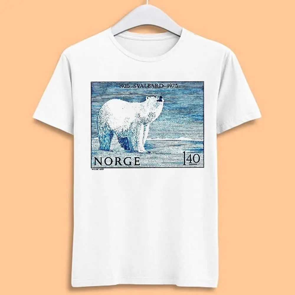 1975 Norway Svalbard Polar Bear Postage Stamp Mail Music Movie Film Meme Funny Style Top T Shirt T1619