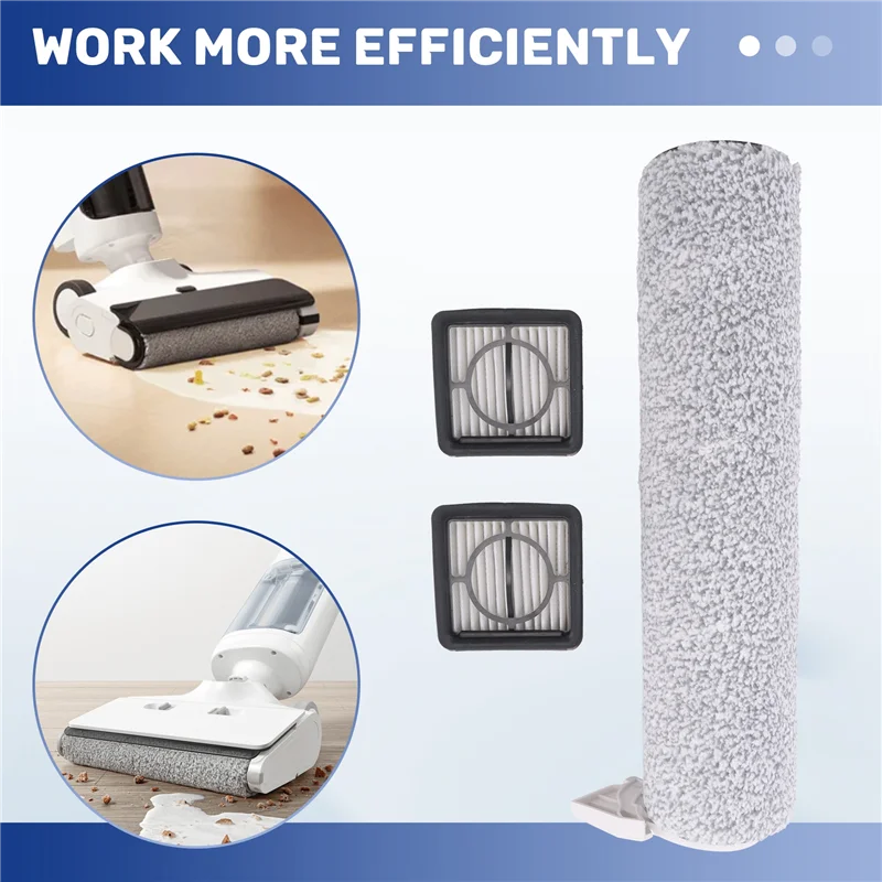 ABKR-สำหรับ Xiaomi Truclean W20 / 2C / 4C / 2 Lite แปรงลูกกลิ้งและตัวกรองสำหรับเปลี่ยนหุ่นยนต์ดูดฝุ่น