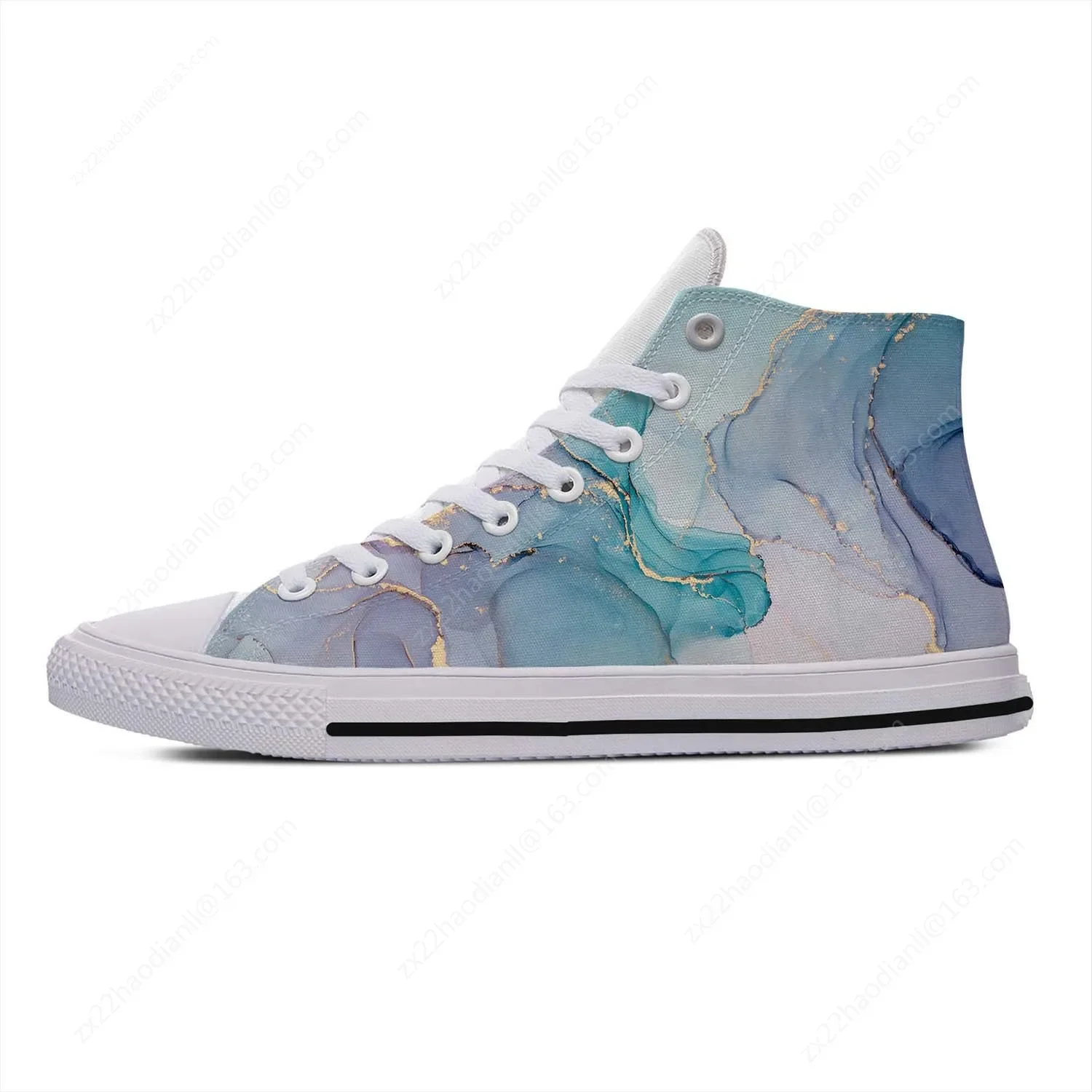 Colorful Marble High Top Sneakers Mens Womens Teenager Funny Fashion Casual Shoes Canvas Running Shoes 3D Print Lightweight shoe