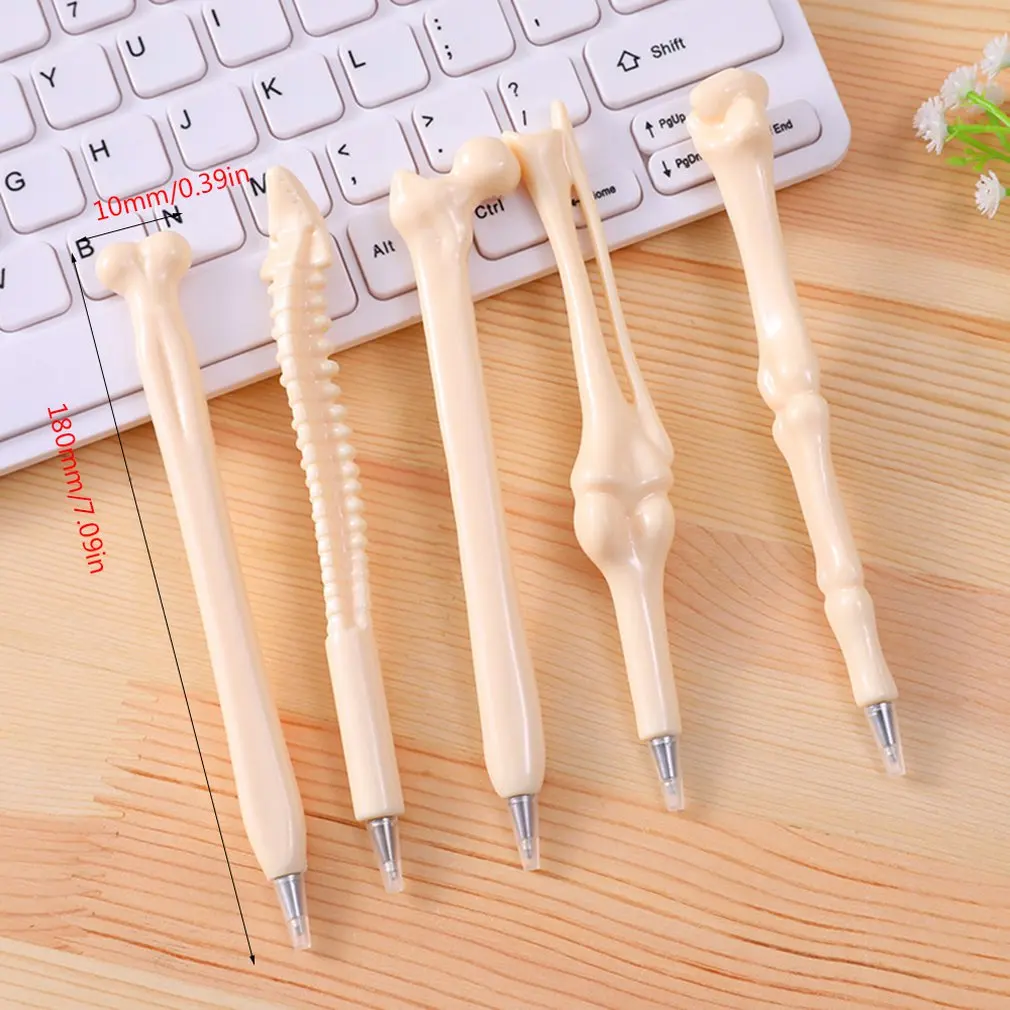 5PCS Bone Shape Ball Point ปากกาแปลกเครื่องเขียนพยาบาลนักเรียนหมอเครื่องเขียนของขวัญขายส่ง Dropshipping