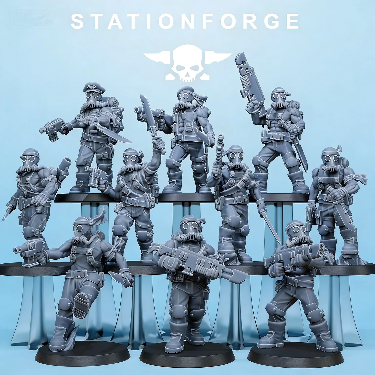 

GrimGuard Jungle Fighters — миниатюра из прочной смолы с высокой детализацией — аксессуары для настольных военных игр — неокрашенная серая модель