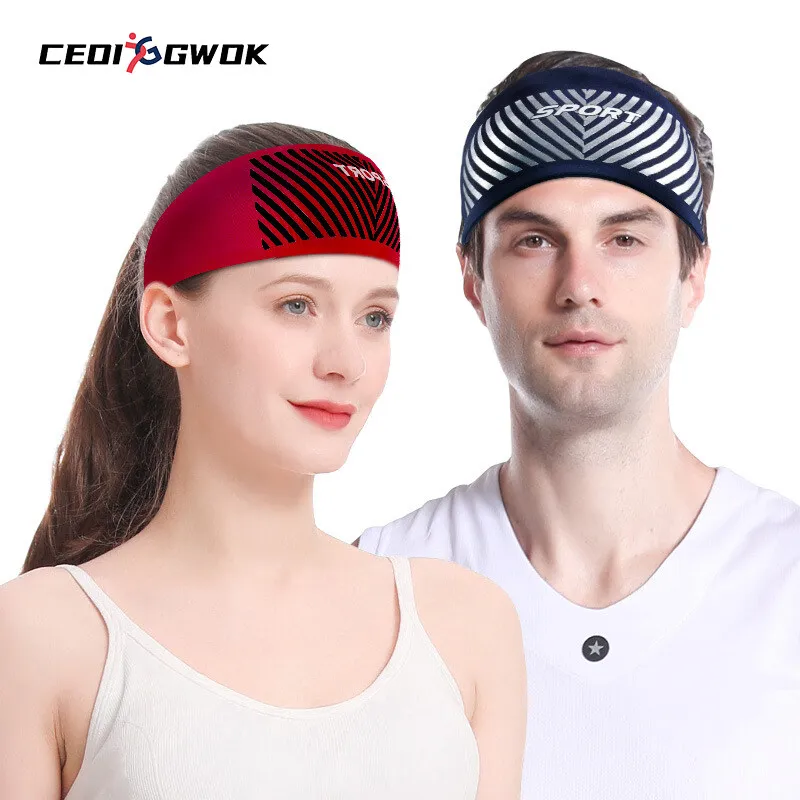 CEOI GWOK Comfortable Breathable Sports Headband Men Women Perfect for Yoga Running Cycling Basketball Headband