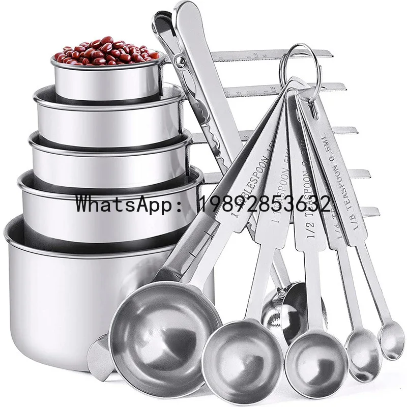 

PYJ Multifunctional Baking Measuring Spoon 430 Stainless Steel Measuring Cup Measuring Spoon Set with Scale