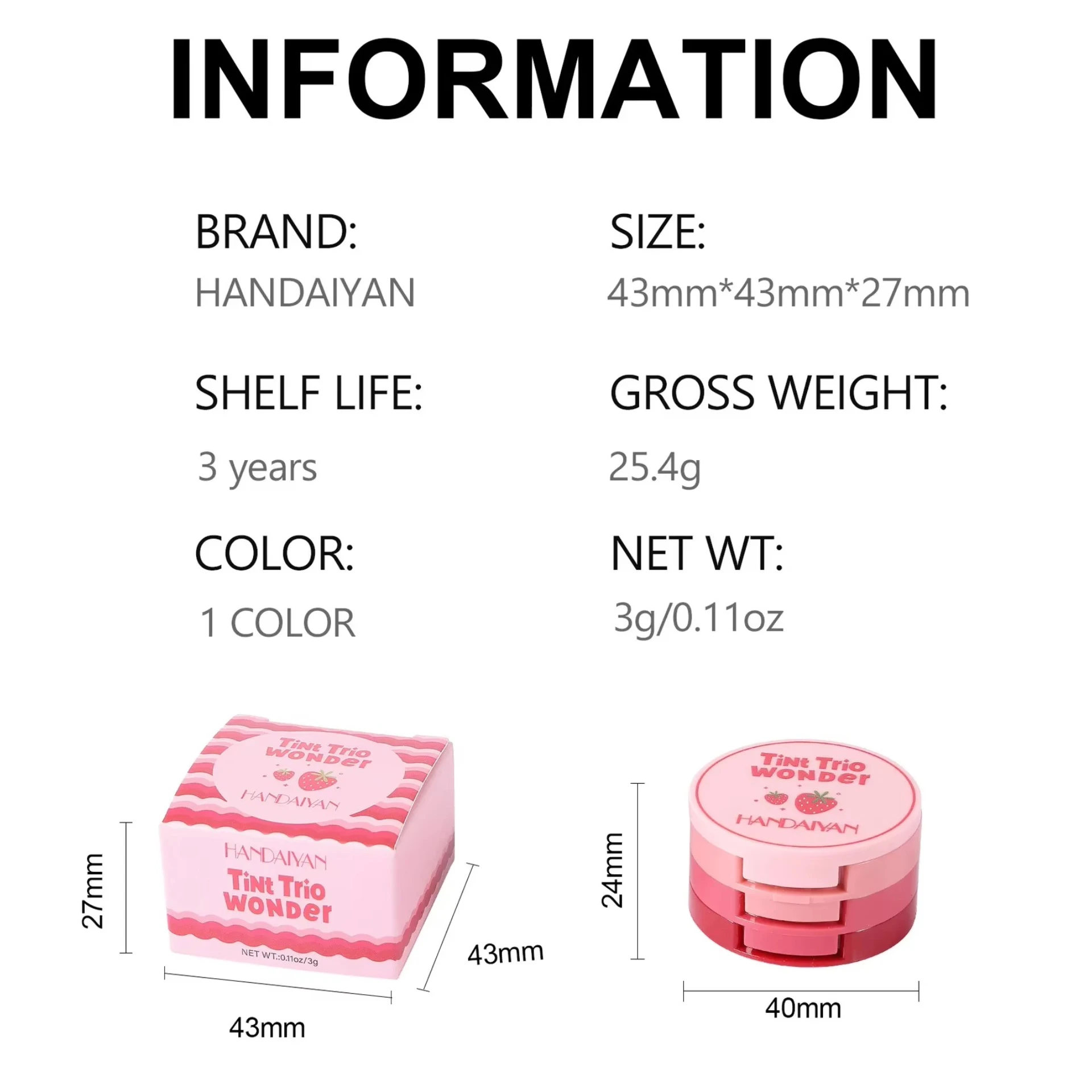 Natuurlijke Naakt Make-up Radiance Contouring Tray Matte Blush Roze Abrikoos 3-in-1 Zoete Lippenstift Gezicht Blush Wangzalf Wit