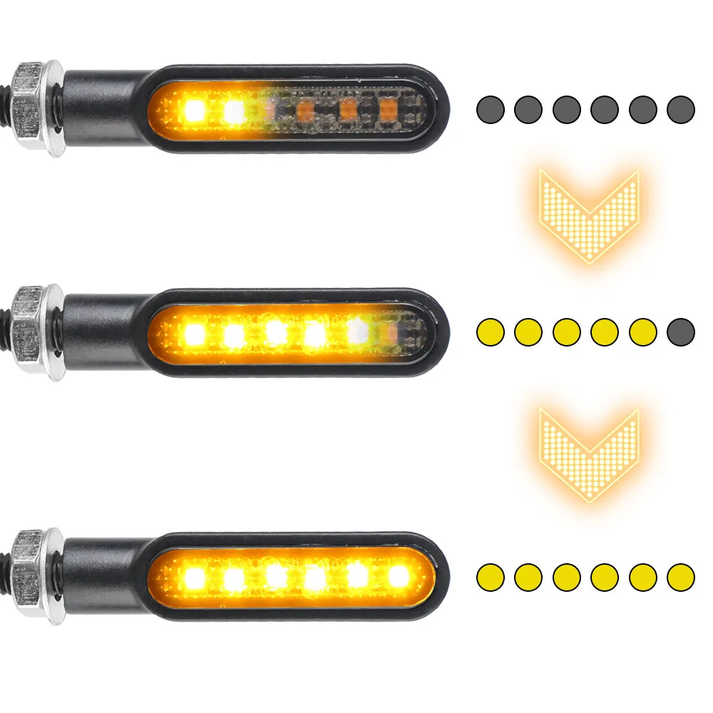 Indicator Universal Flasher 6LED Motorcycle Turn Signal Blinker Light 2Pcs