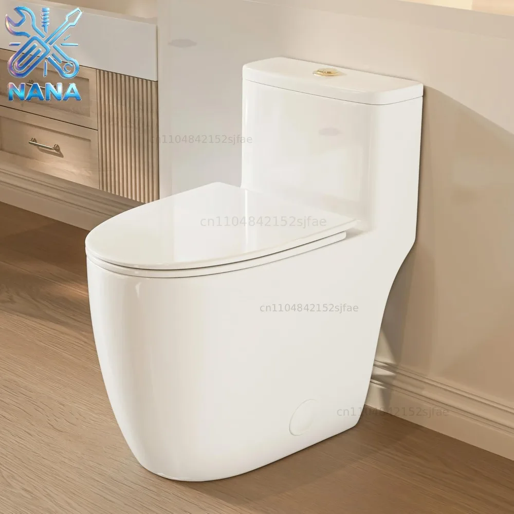 Elongated One Piece Toilet with 17.5
