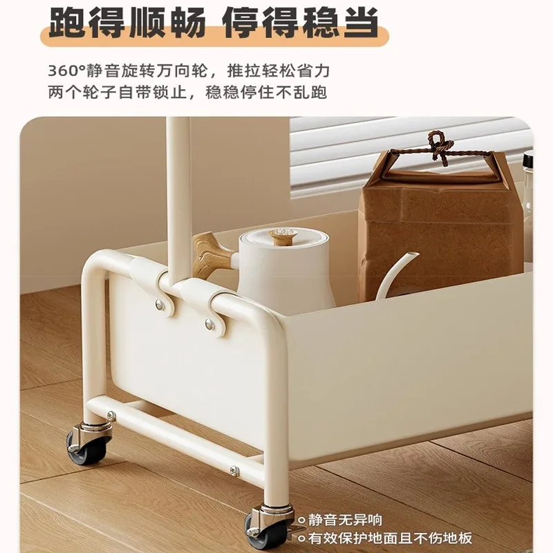 Light Luxury High-end Bedside Trolley Movable Coffee Table Rack Cream Style Sofa Side Table Mesa Room Decor Furniture