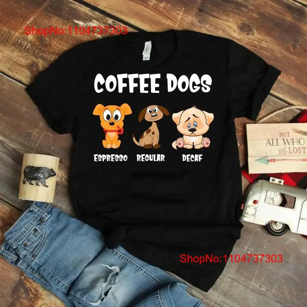 

Кофейные собаки, забавная эспрессо, обычная футболка для любителей собак-декаф, винтажный стираный топ для повседневной носки, удобная мода, слегка
