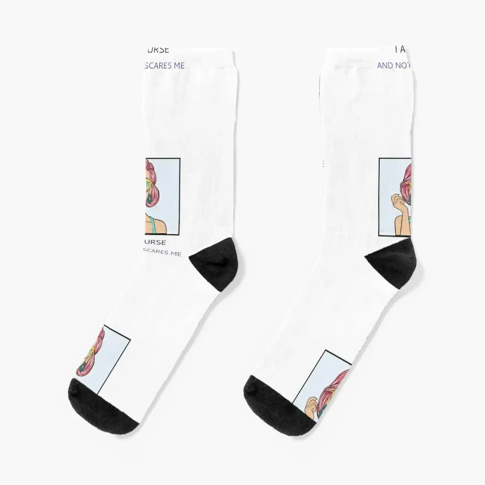 

I am a nurse and nothing scares me Socks floor happy Stockings compression retro Socks Ladies Men's