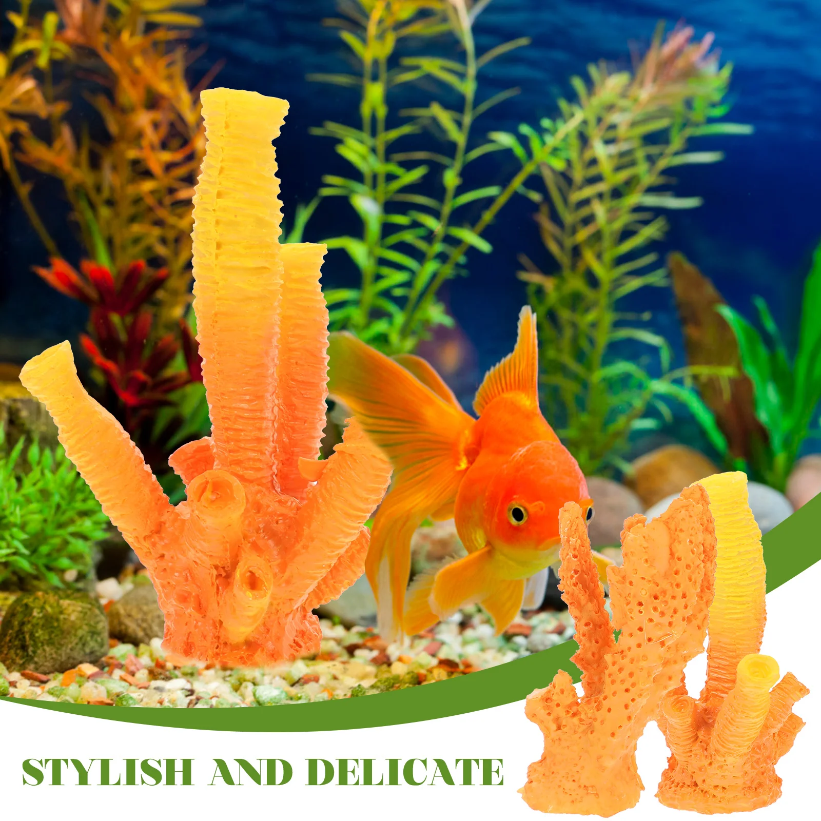 

Resin for Fish Tank Landscaping Vivid nament Compact Size Stylish Desktop Aquarium Sculpture Office Car for Fish