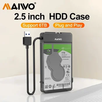 MAIWO 2,5 pulgadas USB3.0 HDD caja portátil disco duro caja externa SSD estado sólido mecánico SATA puerto serie caja de disco duro para PC