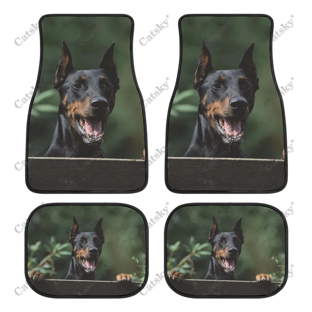 

Doberman Pinscher Car Floor Mats Universal Interior Design Accessories Pattern All Weather Waterproof Floor Mats