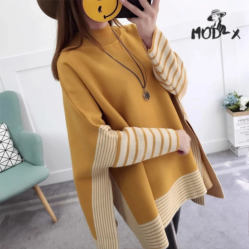 MODX 2024 New Knitwear Cape Bat Sleeve Sweater Women All Shawl Autumn And Winter Coat Women's Blouse Korean Version Loose Hot