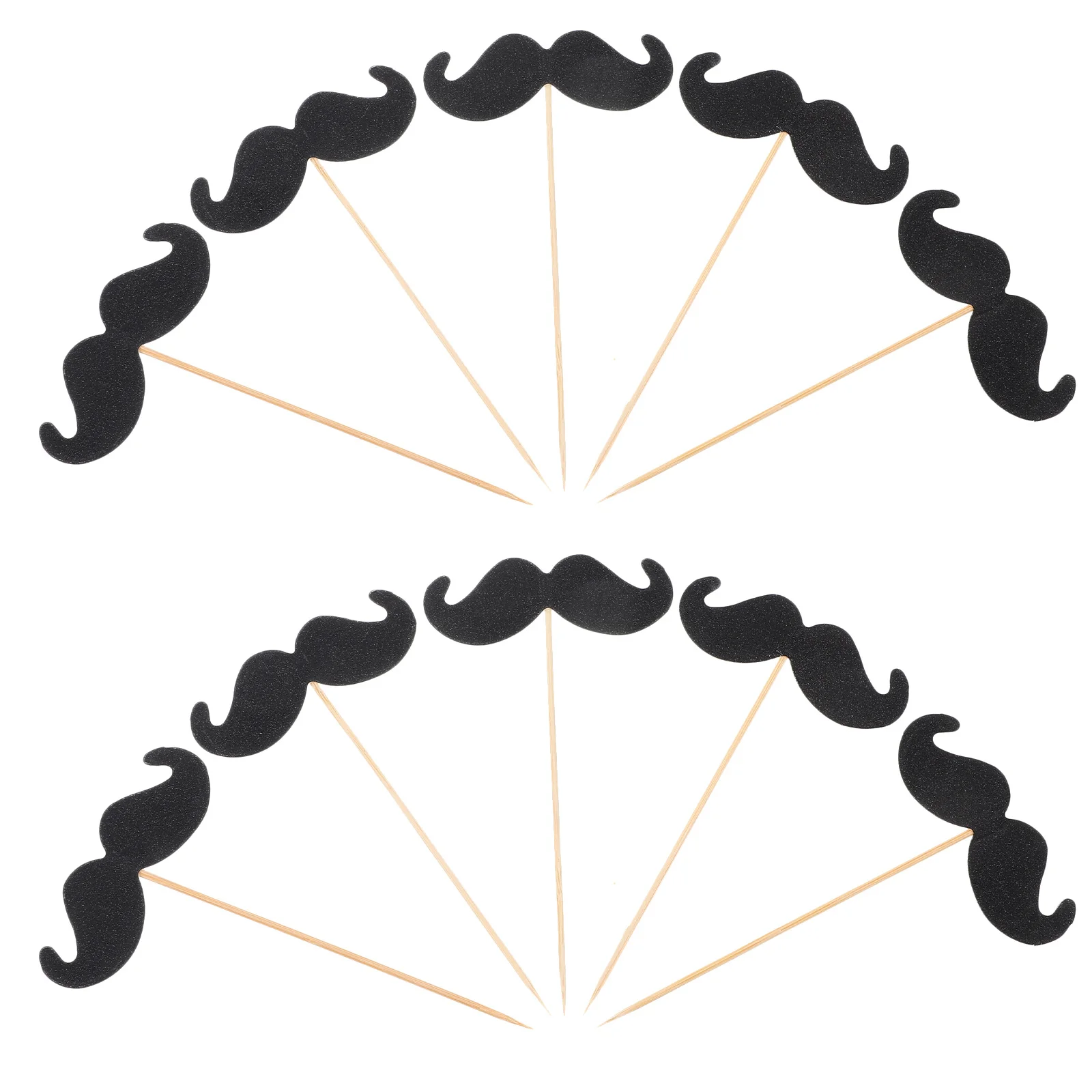 

40pcs Moustache Cake Topper Funny Baking Decor For Birthday Party Black Cupcake Dessert Picks Environmentally Friendly Creative