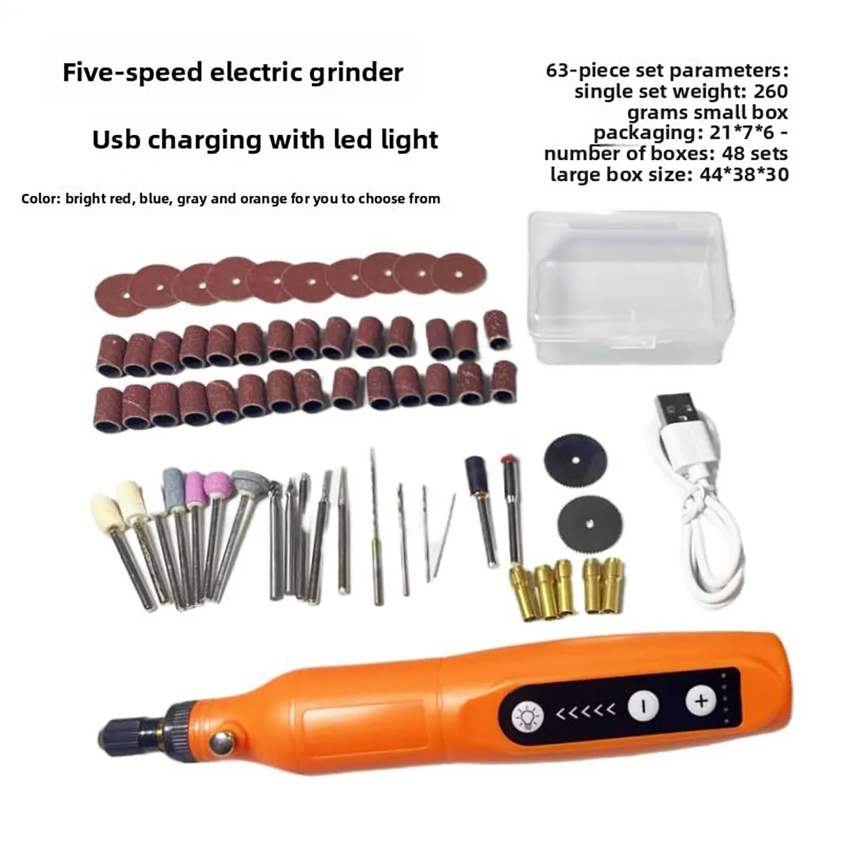 Cordless Rotary Tool 5 Speed USB Mini Grinder LED Light DIY Engraving Polishing