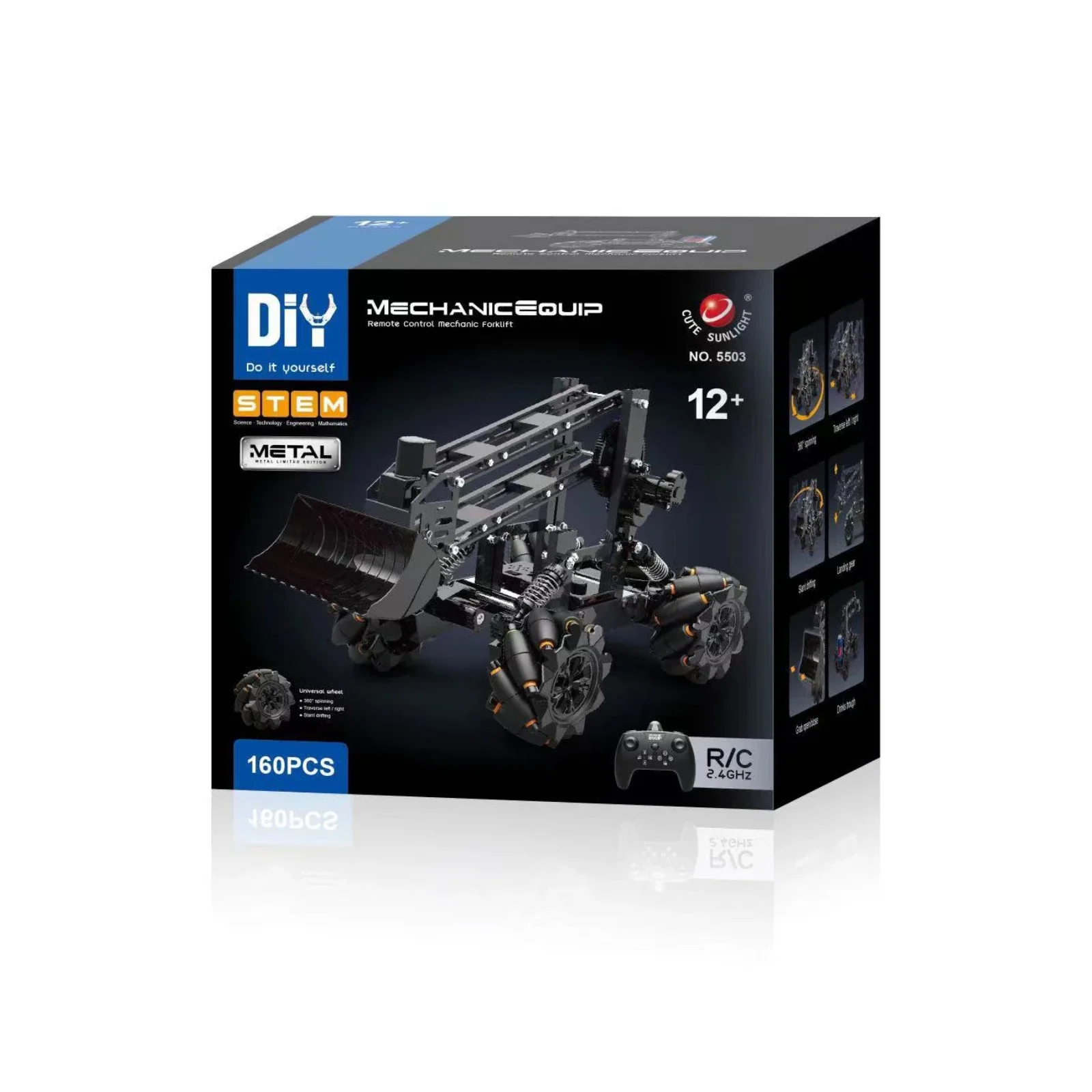 2-in-1 doe-het-zelf programmeerbare afstandsbediening legering speelgoedauto met mechanische arm STEM-educatieset voor kinderen