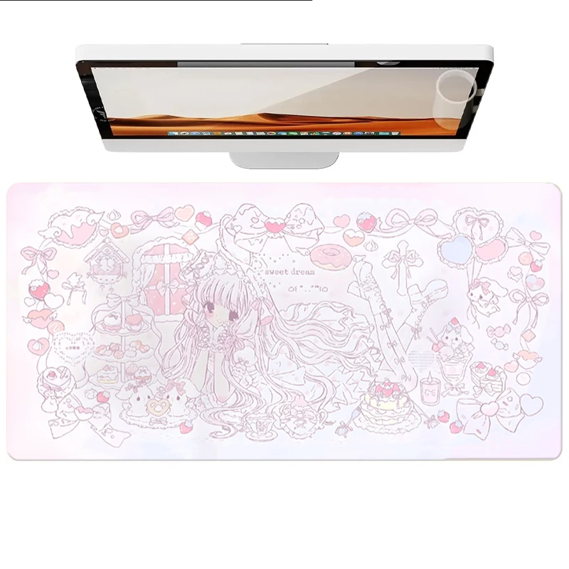 

Cute Pink Love Girl Pu Leather Mousepad Office Desk Mat Mouse Pad Computer Speed Type Carpet Mat Player Laptop Keyboard Cartoon
