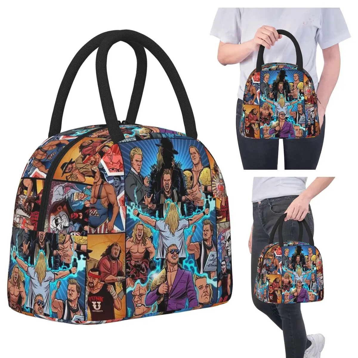 

John Cena Respect Earn It Cartoon Wrestler Изолированная сумка для обеда для детей Школьный холодильник Термальная коробка для еды Сумка Портативные ланч-боксы