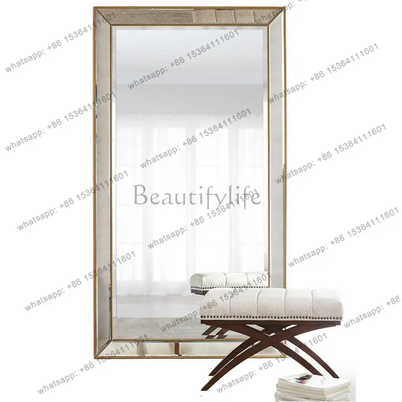 Vintage full-length mirror wall-mounted French-American wedding shop high-end floor mirror