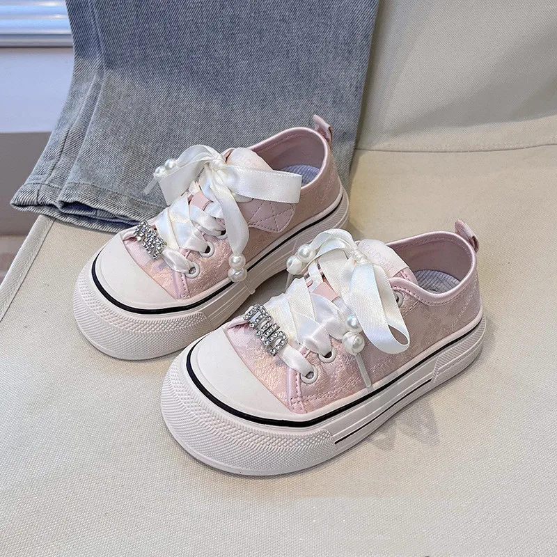 Kids Shoes Summer Toddler Girls Shoes Fashion Brand Casual Sneakers Children Sports Breathable Crystals Flats Soft Sole