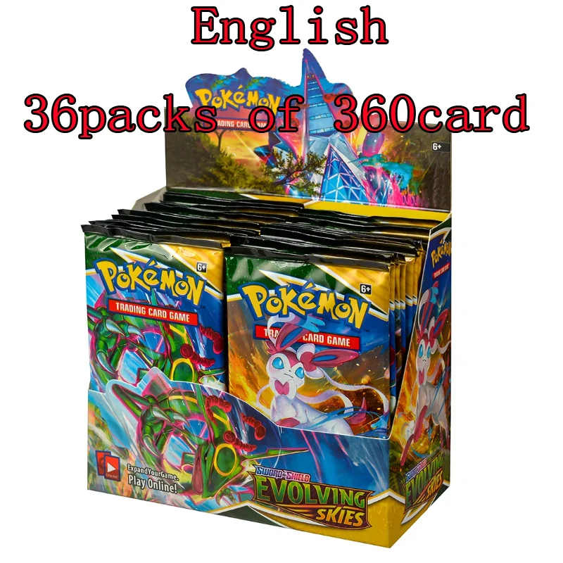 Hot 360Pcs English Pokémon TCG: Sword Shield Evolving Skies Booster Box Pokemon Trade Card 36 Pack Box Ready To Ship image 3