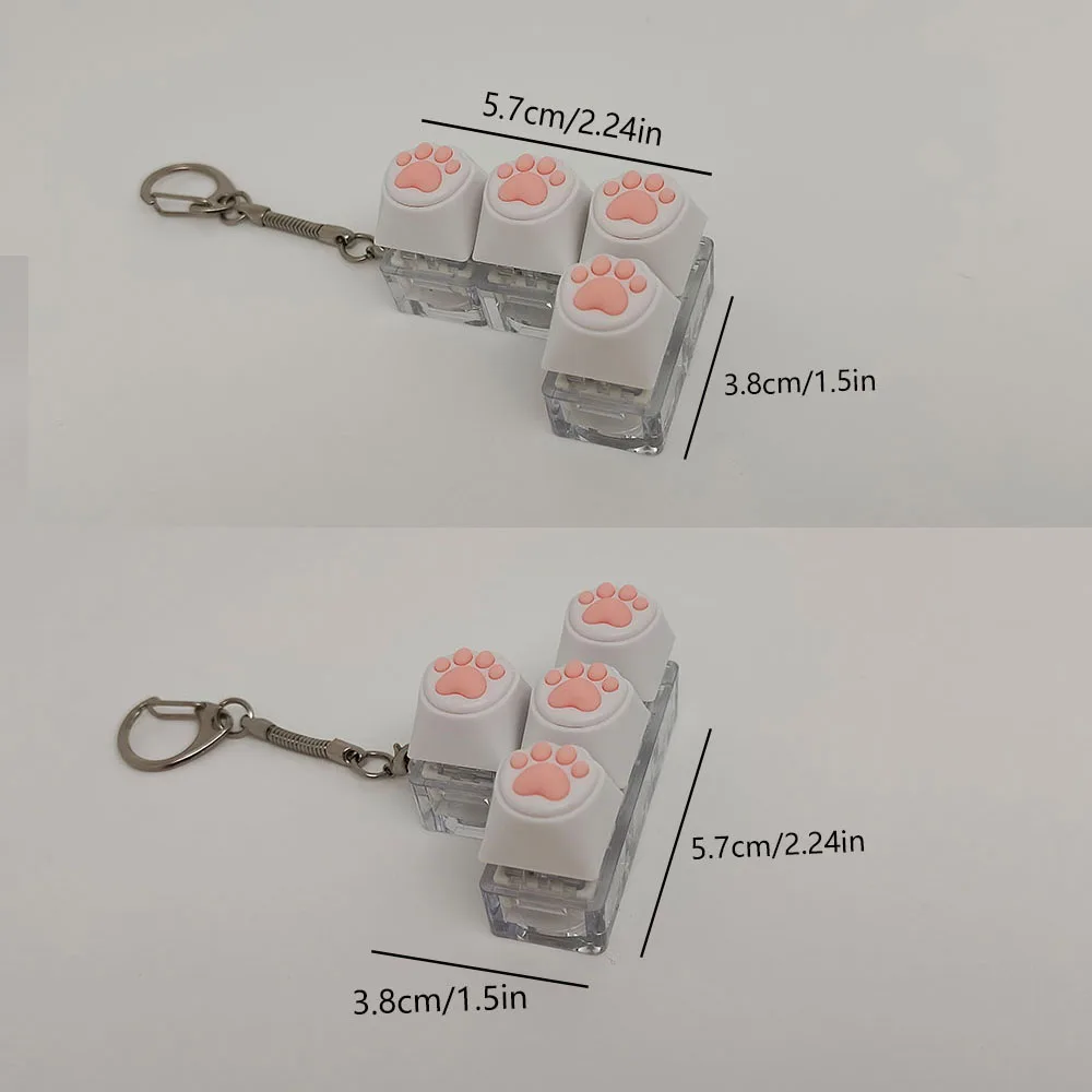 Fingertip Novel Slow Pressure Pressing ToyKey Silicone Soft Cat PAWS Keychain Key Ring Pendant Mobile Phone Pendant Accessorie