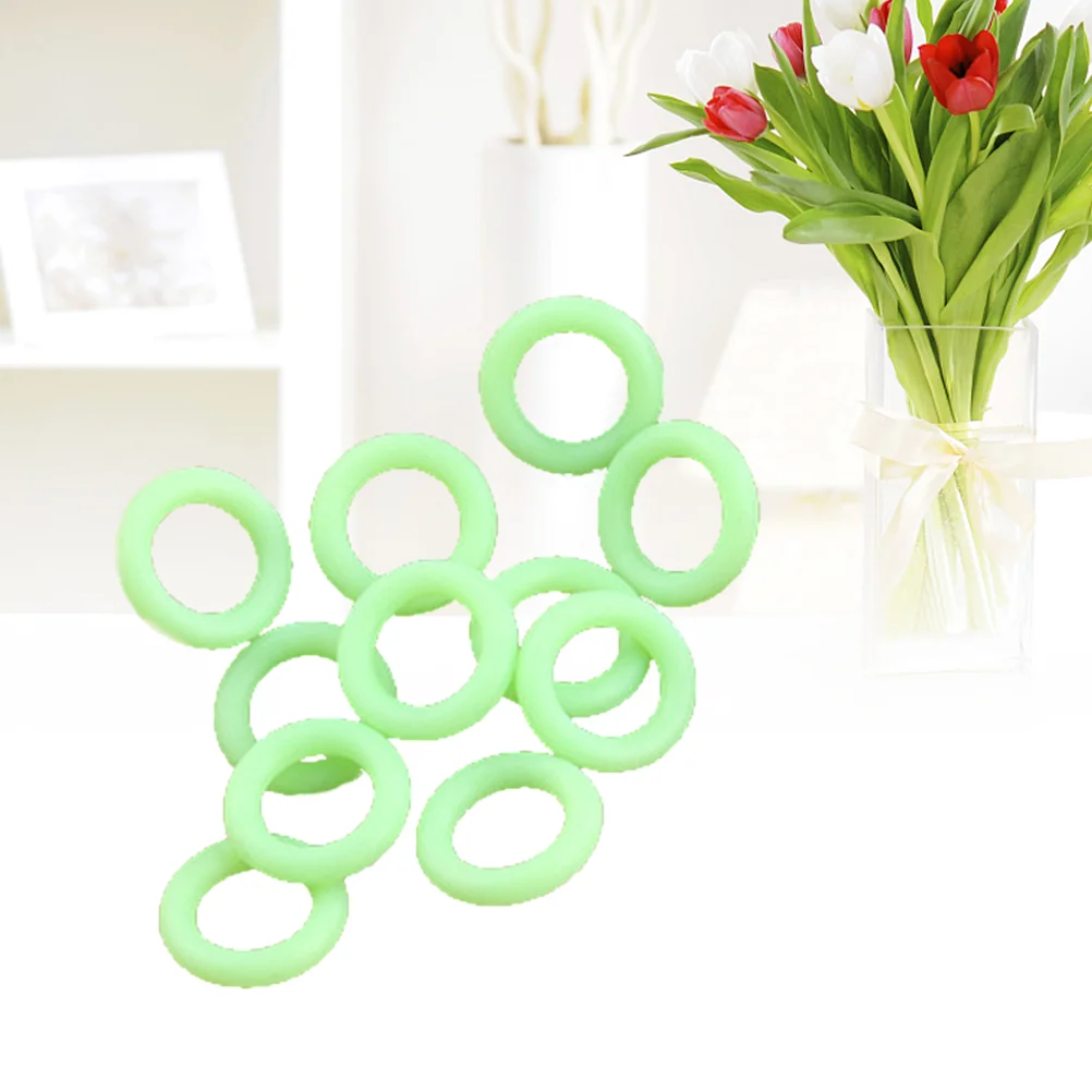 

50 Pcs Camp Tent Pegs Accessories Shape Luminous Silicone Ring for Wind Rope Night Vision Stake Fluorescent Green