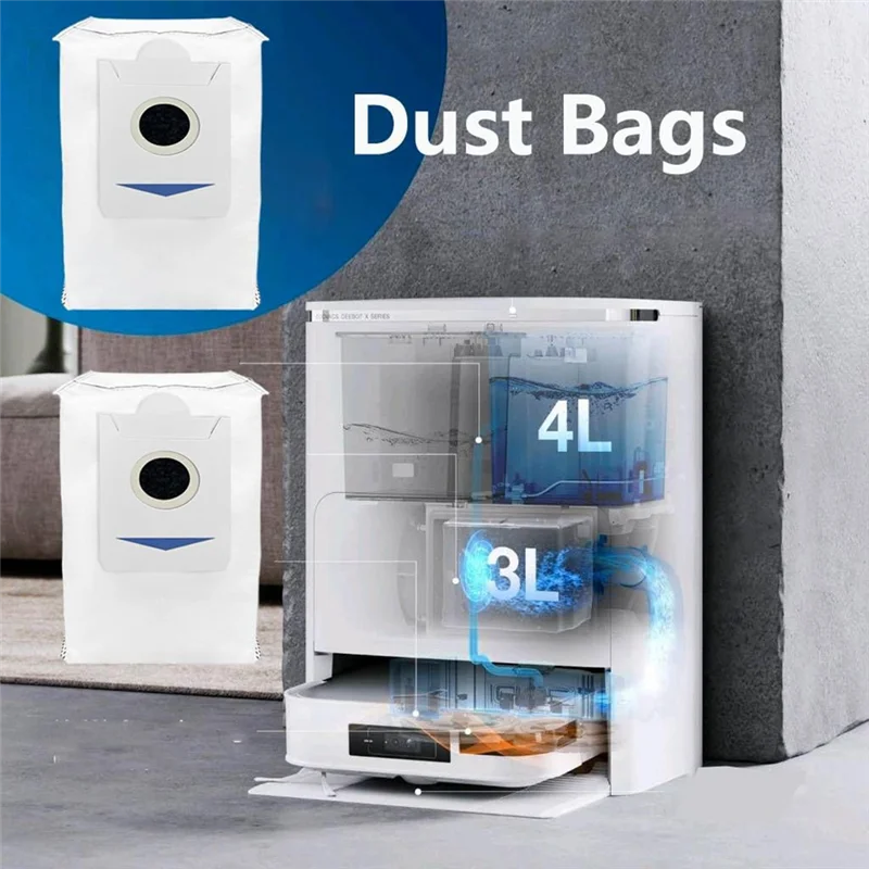 ABKR-Parts Accessories Kit For Ecovacs Deebot X2/X2 Omni/X2 Pro/DEX86 Robot Vacuum Cleaner Main Side Brush Filter Dust Bag Mop
