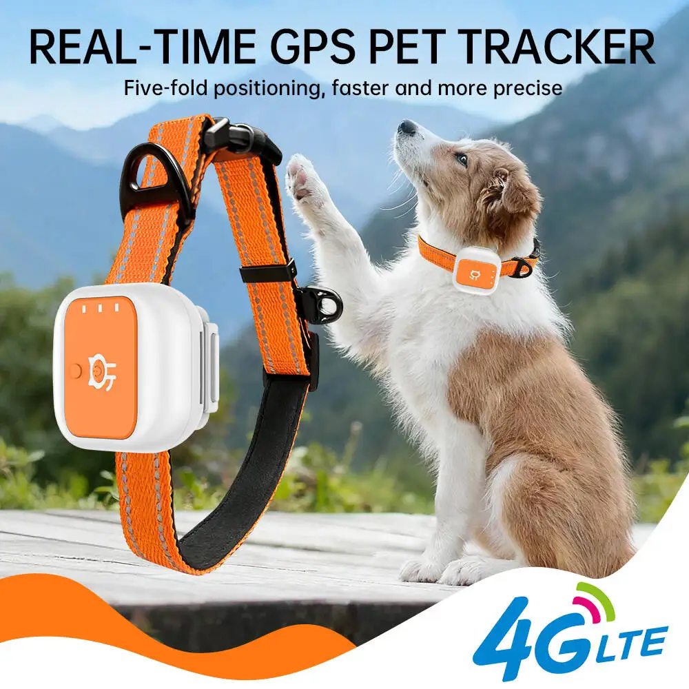 

IP67 Waterproof Mini 4G GPS Animal Tracker Collar Anti-Lost Real Time Tracking Dog Cat Locator Pet Dog Cat Fashion Neck Collar