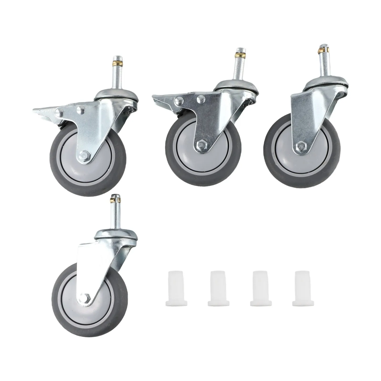 for ultra Smooth and for Mark Free Movement 4 Pack 3 Inch Rubber Swivel Stem Caster Wheels for Trolley Casters