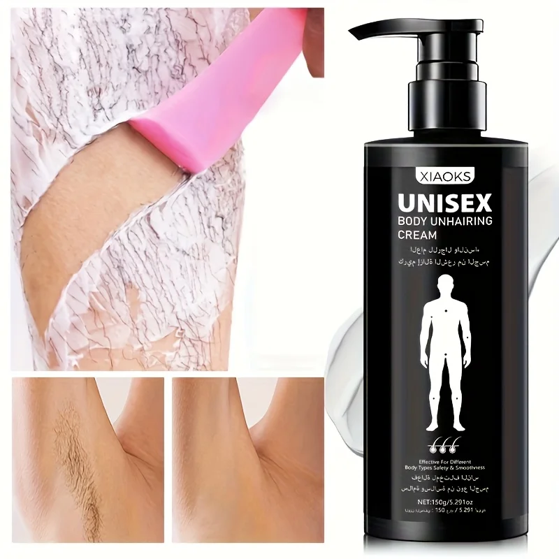 2 bottles - XIAOKS whole body hair removal cream, 150g each, fast and painless, leaving no traces, moisturizing and cleansing, cleansing with just one swipe, one bottle is long-lasting and dry, suitable for use under the armpits of men and women all over